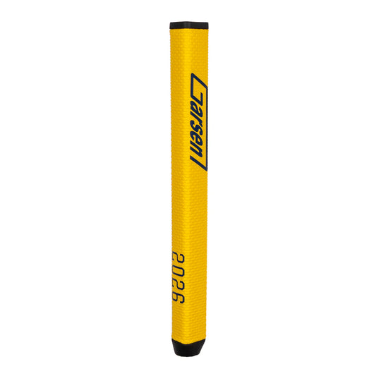 Angled view of the Garsen 2026 Majors Collection Leaderboard yellow QUAD Tour putter grip